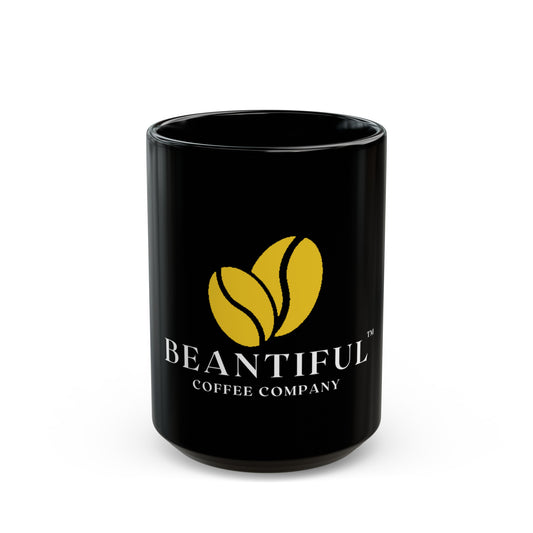 Beantiful™ Yellow Bean Black Mug (15oz) - Beantiful Coffee Company