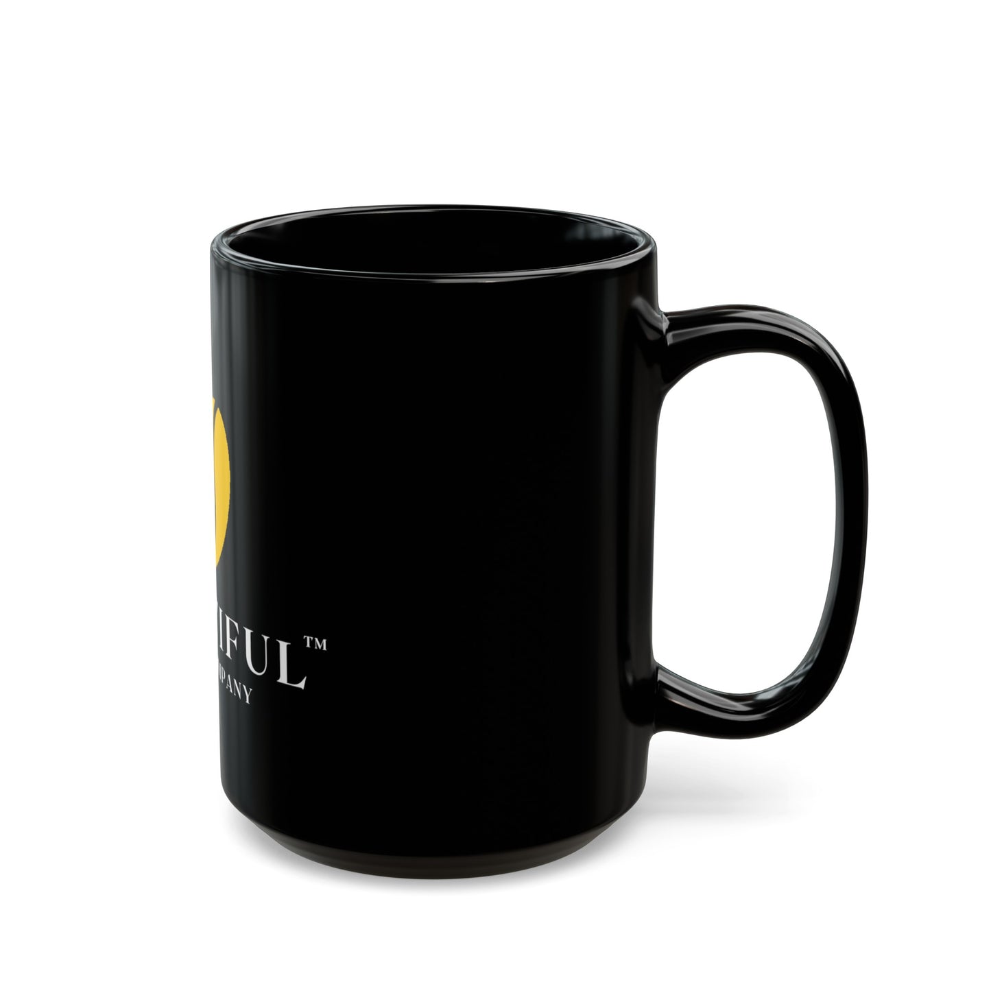 Beantiful™ Yellow Bean Black Mug (15oz) - Beantiful Coffee Company