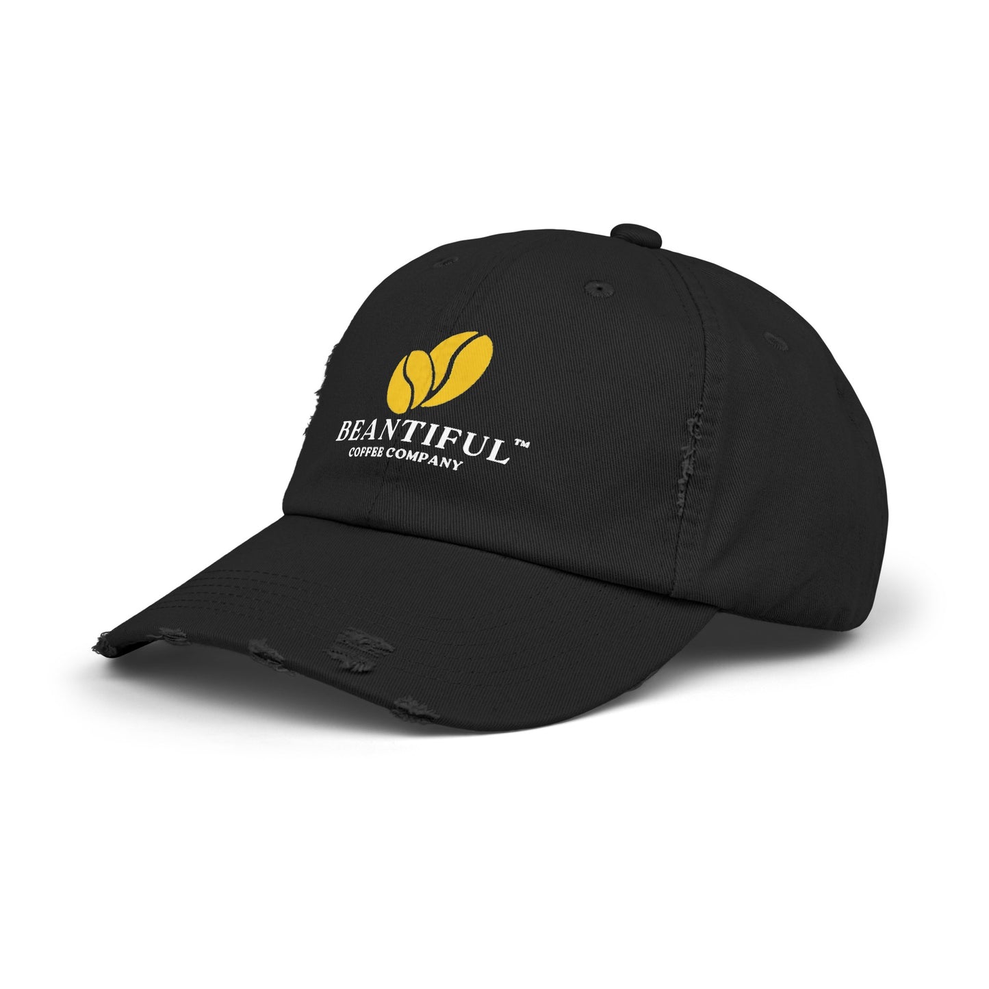 Beantiful™ Yellow Bean Distressed Cap Black - Beantiful Coffee Company