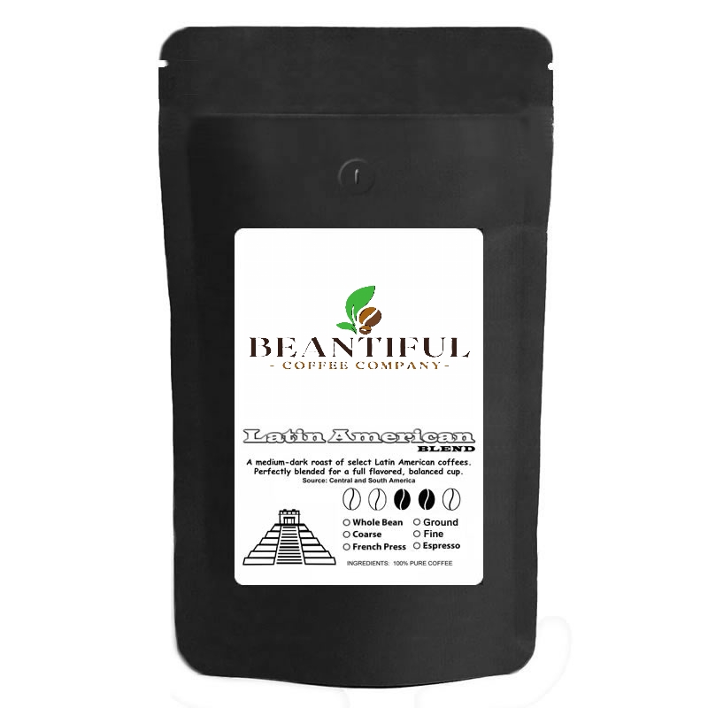 Beantiful French Press Latin American Coffee Medium Dark Roast 2 LBS